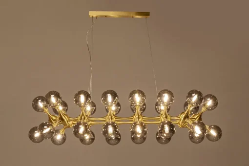 KARE Hängeleuchte Atomic Balls Brass 140cm Fashion