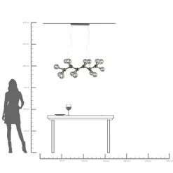 KARE Hängeleuchte Atomic Balls Smoke 190cm Fashion