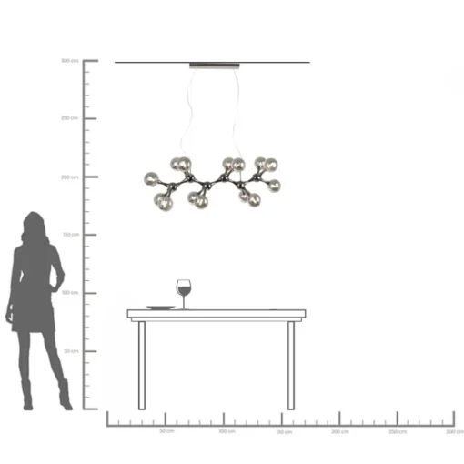 KARE Hängeleuchte Atomic Balls Smoke 190cm Fashion
