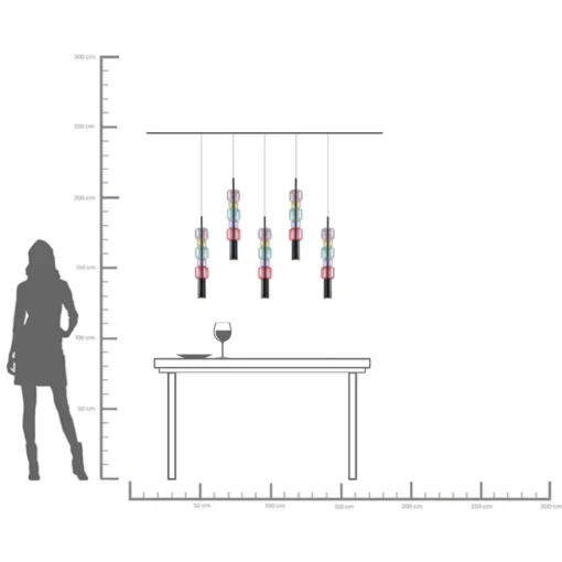 KARE Hängeleuchte Candy Bar Colore 100cm Discount