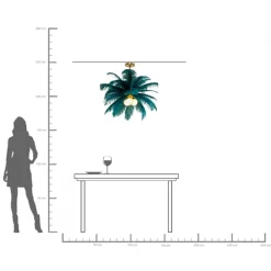 KARE Hängeleuchte Feather Palm Grün Ø87cm Fashion