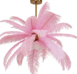 KARE Hängeleuchte Feather Palm Pink Ø87cm Outlet