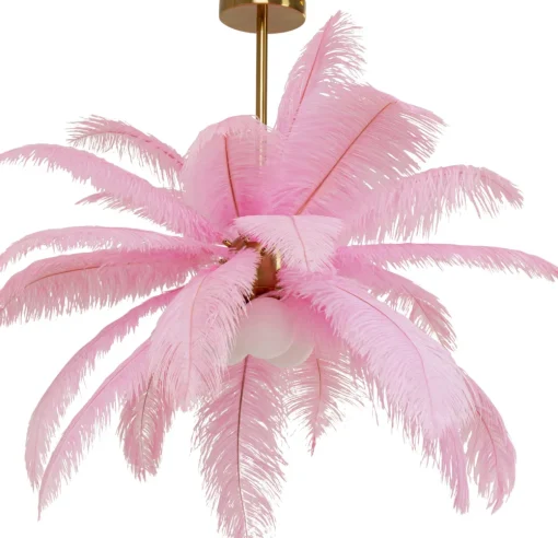 KARE Hängeleuchte Feather Palm Pink Ø87cm Outlet