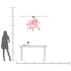 KARE Hängeleuchte Feather Palm Pink Ø87cm Outlet