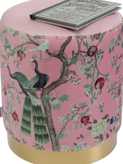 KARE Hocker Cherry Peacock Brass Ø32cm Best
