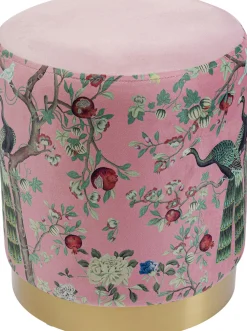 KARE Hocker Cherry Peacock Brass Ø32cm Best