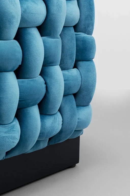KARE Hocker Weave Square Blau 47x47cm Sale