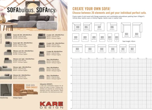 KARE Infinity 2-Sitzer 80 Elements Grau Clearance