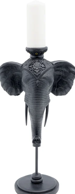 KARE Kerzenständer Elephant Head Schwarz 49cm New