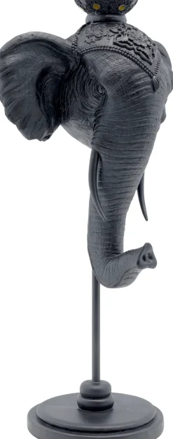 KARE Kerzenständer Elephant Head Schwarz 49cm New