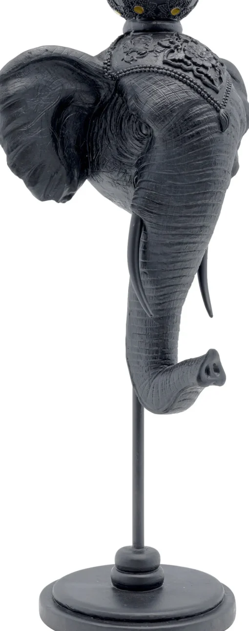 KARE Kerzenständer Elephant Head Schwarz 49cm New