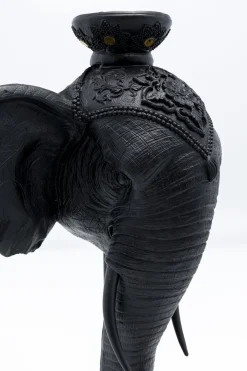 KARE Kerzenständer Elephant Head Schwarz 49cm New