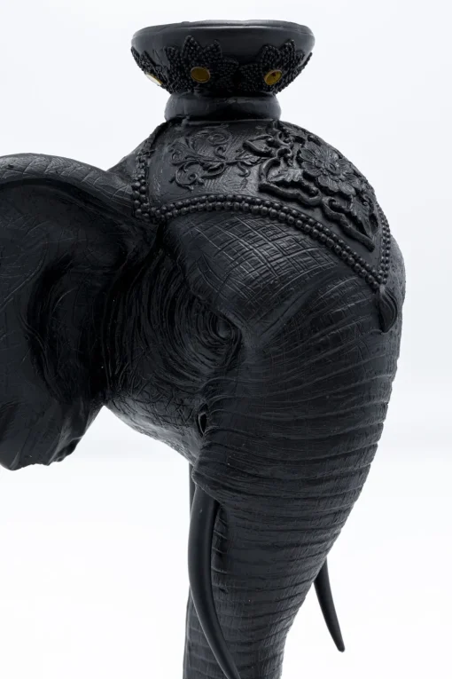 KARE Kerzenständer Elephant Head Schwarz 49cm New