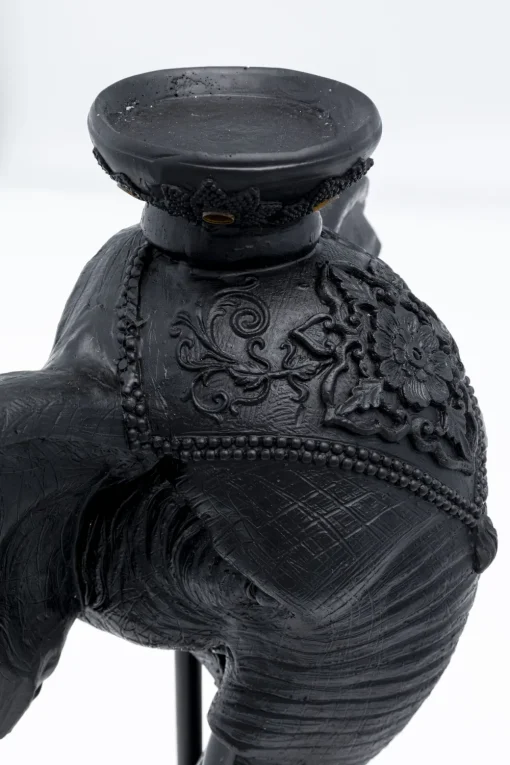 KARE Kerzenständer Elephant Head Schwarz 49cm New