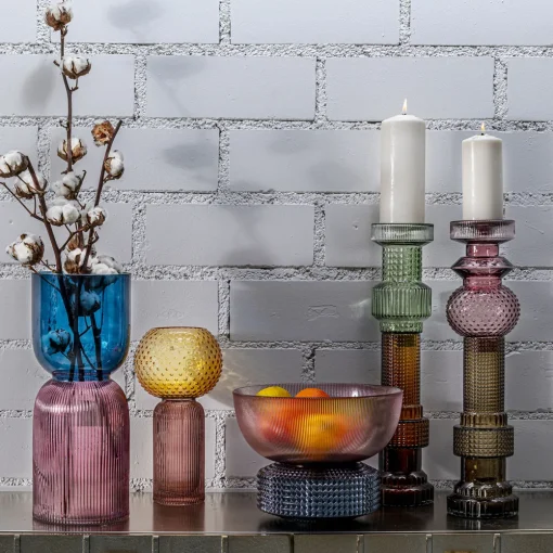 KARE Kerzenständer Marvelous Duo Lila Grau 49 Clearance
