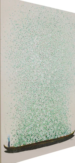 KARE Leinwandbild Flower Boat Beige Grün 120x160cm Hot