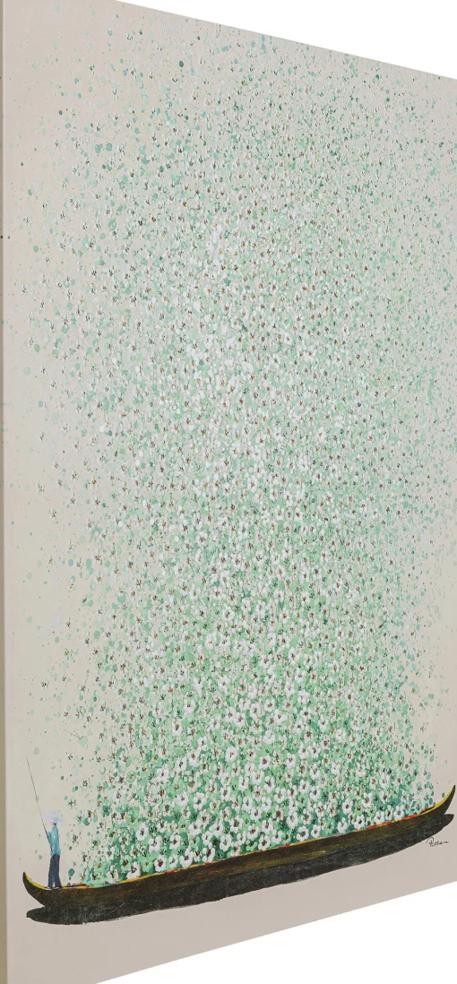 KARE Leinwandbild Flower Boat Beige Grün 120x160cm Hot