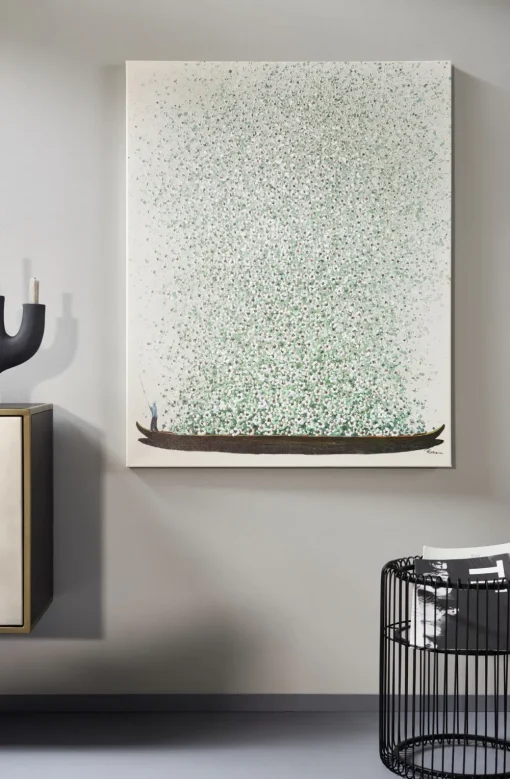 KARE Leinwandbild Flower Boat Beige Grün 120x160cm Hot