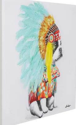 KARE Leinwandbild Headdress Dog 80x80cm Hot