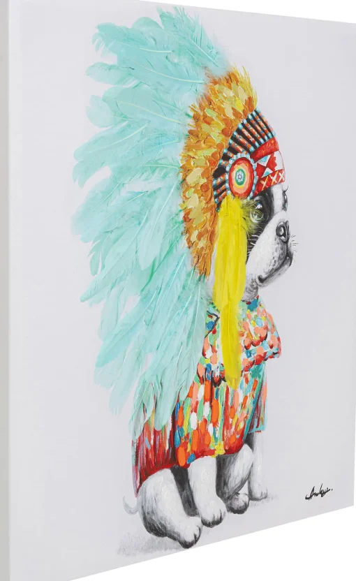 KARE Leinwandbild Headdress Dog 80x80cm Hot