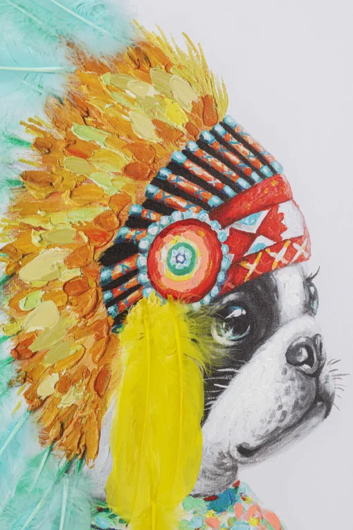 KARE Leinwandbild Headdress Dog 80x80cm Hot