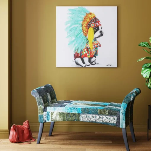 KARE Leinwandbild Headdress Dog 80x80cm Hot