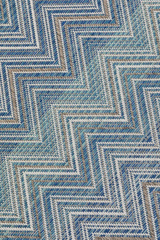 KARE Outdoor Teppich Zigzag Blau 230x330cm New