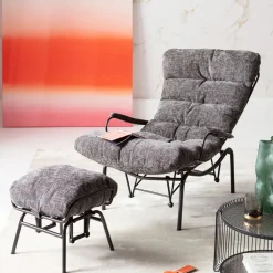 KARE Sessel + Hocker Vienna Swing Grau Fashion