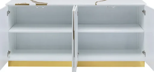 KARE Sideboard Cracked Weiß Gold 165x80cm Hot