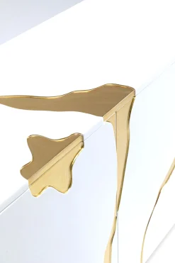 KARE Sideboard Cracked Weiß Gold 165x80cm Hot