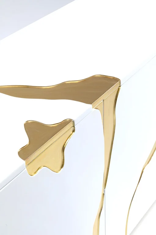 KARE Sideboard Cracked Weiß Gold 165x80cm Hot
