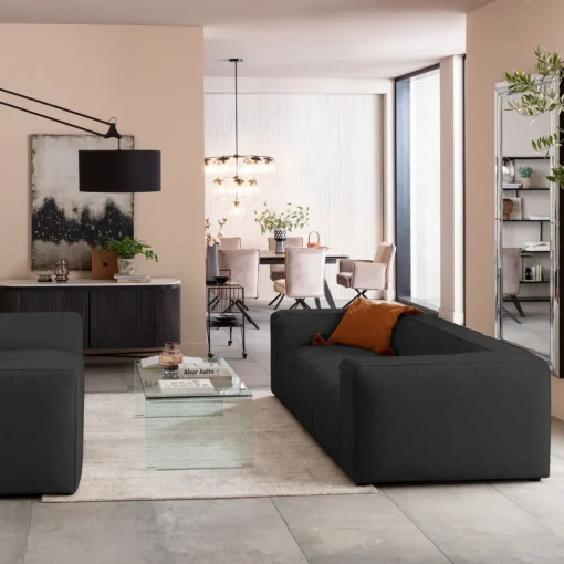 KARE Sofa Cubetto 3-Sitzer Dunkelgrau 220cm Best