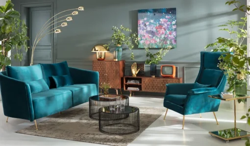 KARE Sofa Vegas Forever 3-Sitzer Petrol Online