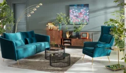 KARE Sofa Vegas Forever 3-Sitzer Petrol Online