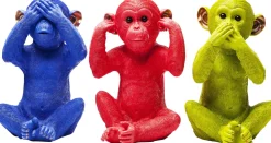KARE Spardose Monkey Mizaru Blau Discount