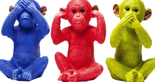KARE Spardose Monkey Mizaru Blau Discount