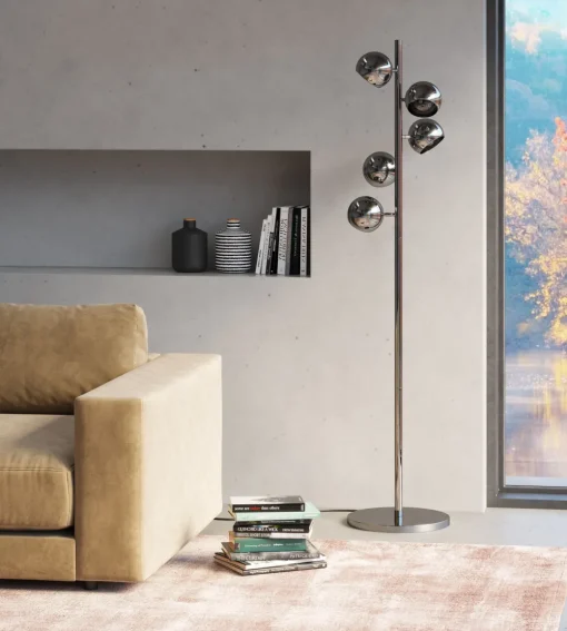 KARE Stehleuchte Calotta Chrome 5er New