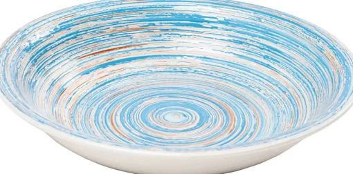 KARE Teller Tief Swirl Blau Ø21cm Discount