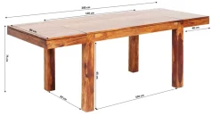 KARE Tisch Momo inkl. 2 Ansteckplatten 120(40+40)x80cm Fashion