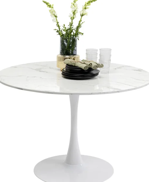 KARE Tisch Schickeria Marmor Weiß Ø110cm Discount