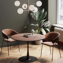KARE Tisch Schickeria Walnussoptik Schwarz Ø110cm Best
