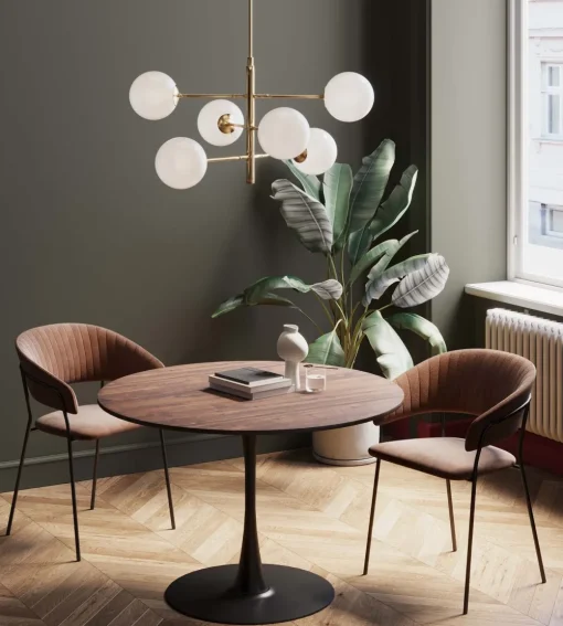 KARE Tisch Schickeria Walnussoptik Schwarz Ø110cm Best