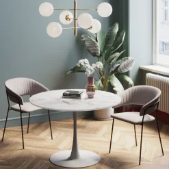 KARE Tisch Veneto Marmor Weiß Ø110cm Fashion