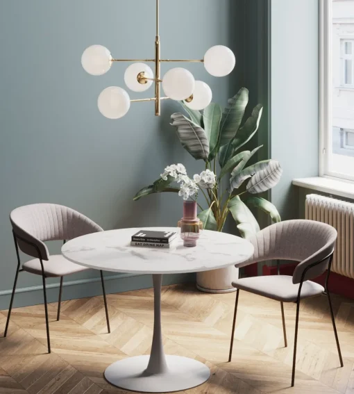 KARE Tisch Veneto Marmor Weiß Ø110cm Fashion