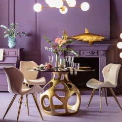 KARE Tisch Volcano Gold Ø120cm Fashion