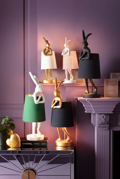 KARE Tischleuchte Animal Rabbit Gold/Weiß 50cm Hot