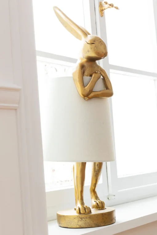 KARE Tischleuchte Animal Rabbit Gold/Weiß 50cm Hot