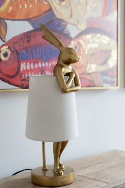 KARE Tischleuchte Animal Rabbit Gold/Weiß 50cm Hot