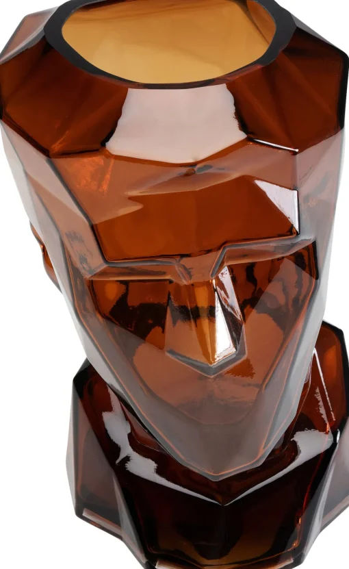 KARE Vase Prisma Face Braun 30cm Outlet