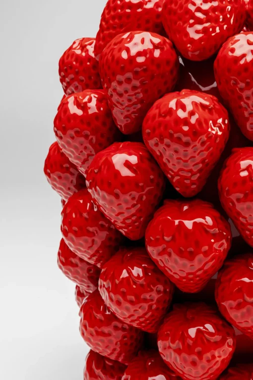 KARE Vase Strawberries Rot 30cm Fashion